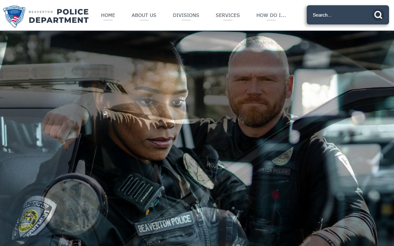 Beaverton Police Department website with arrest and booking information