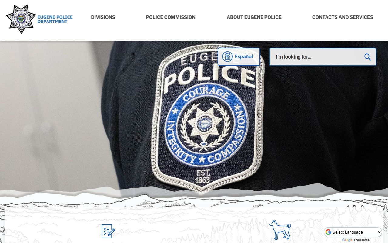 Eugene Police Department page for Eugene arrest records