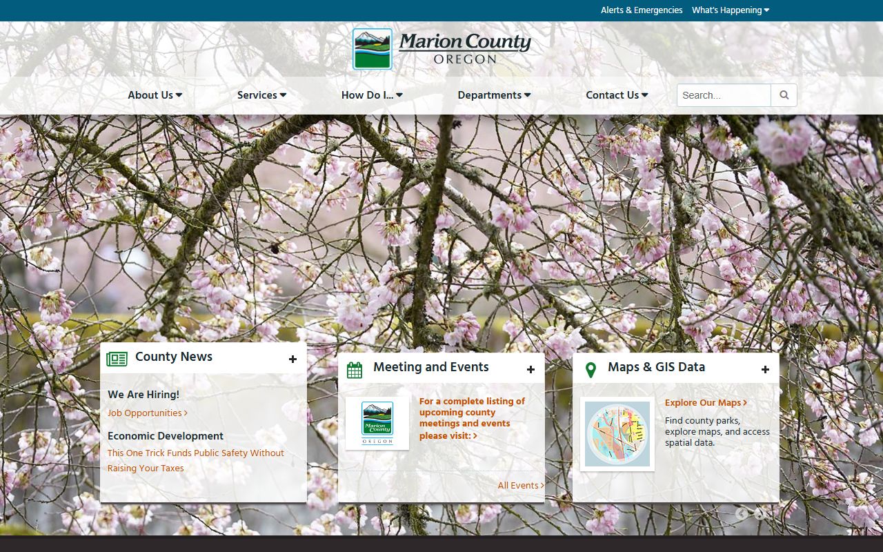 Marion County arrest records homepage in Salem Oregon