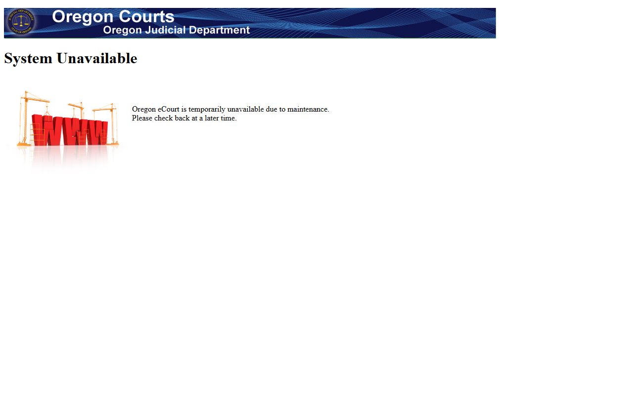 Oregon Judicial Department public access portal for arrest records search